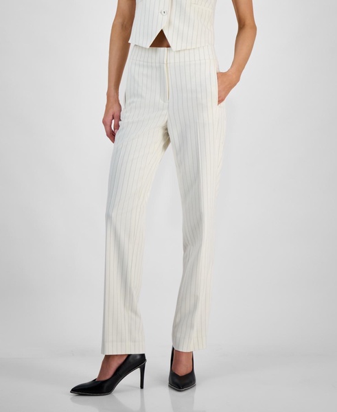 Women's Pinstriped Straight-Leg Pants, Exclusively at Macy's
