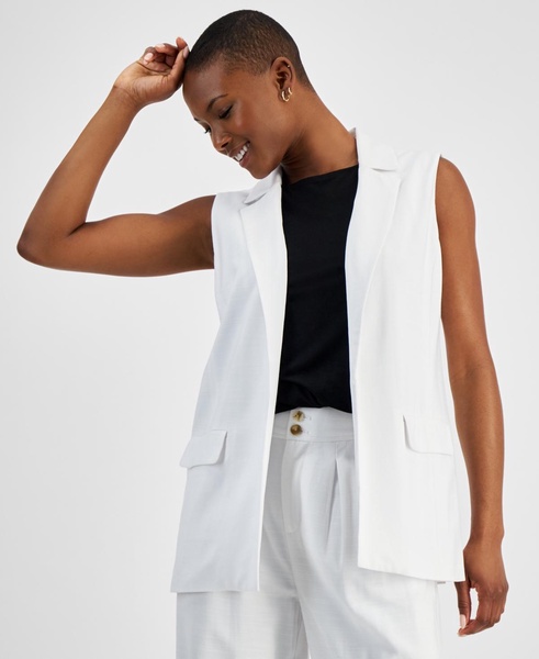 Petite Open-Front Long Vest, Created for Macy's