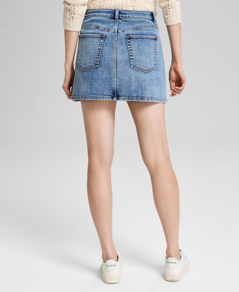 Women's Drawstring Denim Mini Skirt, Exclusively at Macy's