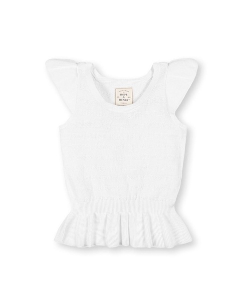 Women's Organic Flutter Sleeve Peplum Sweater Top