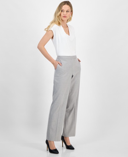 Women's Mid-Rise Wide-Leg Extended-Tab Pants, Regular & Petite