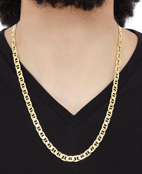 22" Beveled Marine Link Chain Necklace (7-1/5mm) in 10k Gold