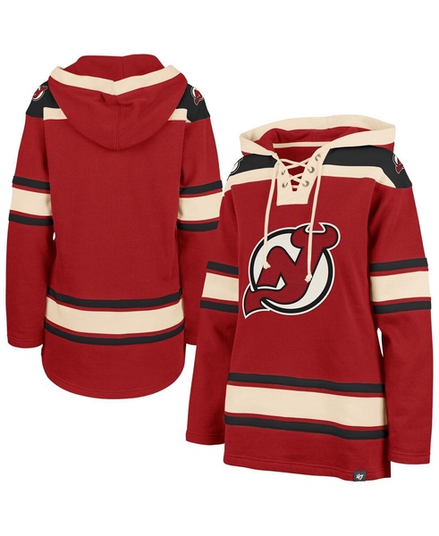 Women's Red New Jersey Devils Superior Lacer Pullover Hoodie