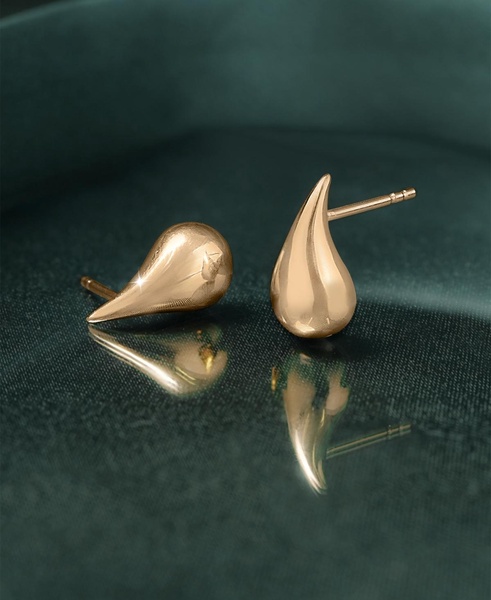 Puff Teardrop Stud Earrings in Gold Vermeil, Created for Macy's