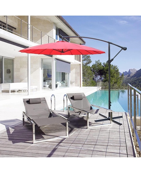 Offset Hanging Market Patio Umbrella Easy Tilt Adjustable for Backyard and Outdoor Use