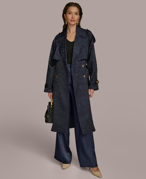 Women's Crinkle Satin Trench Coat