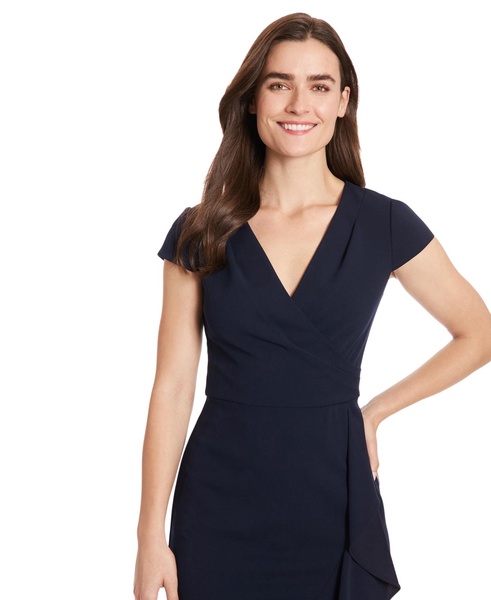 Petite V-Neck Jersey Fit & Flare Dress