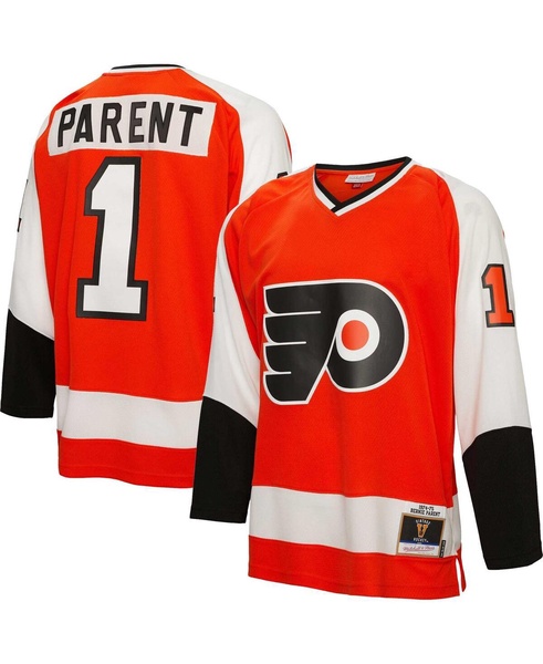 Men's Bernie Parent Orange Philadelphia Flyers 1974 Blue Line Player Jersey