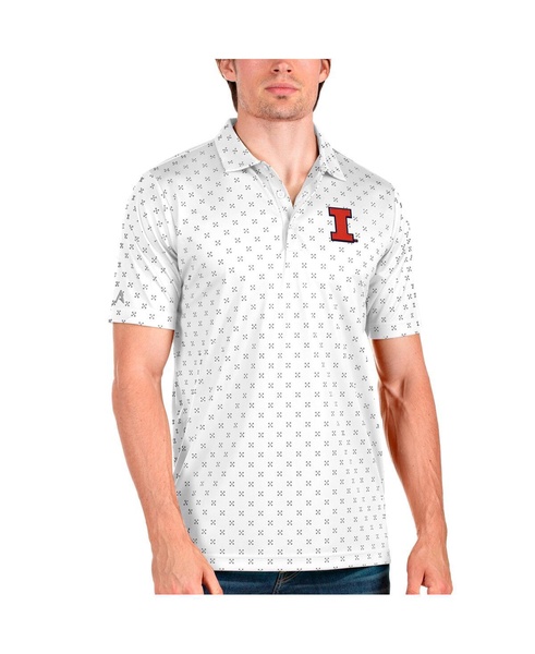 Men's White/Steel Illinois Fighting Illini Spark Polo