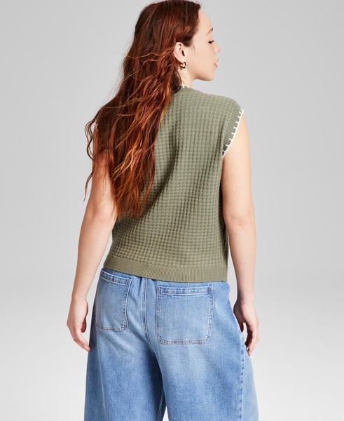 Women's Whip Stitch Crewneck Sweater Vest, Exclusively at Macy's 