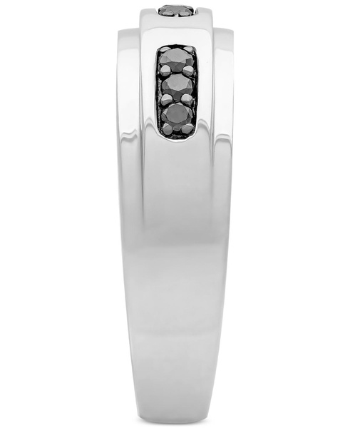 Men's Black Diamond Band (1/4 ct. t.w.) in Sterling Silver