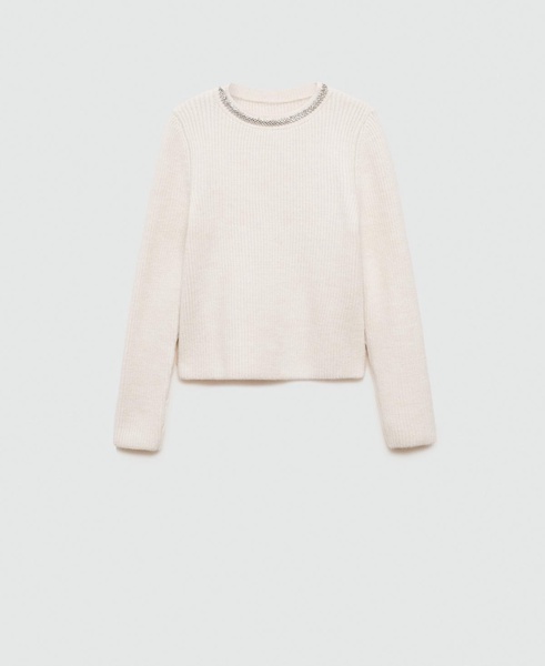 Women's Rhinestone Collar Sweater