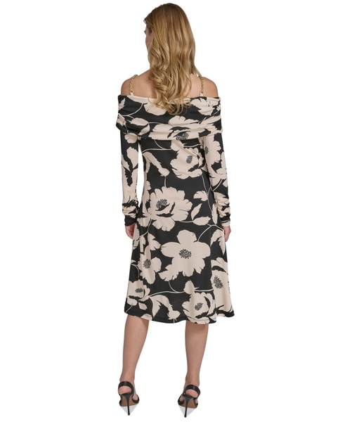 Women's Floral Off-The-Shoulder Chain-Strap Dress