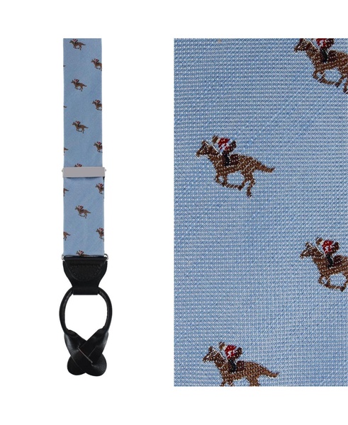 Men's Down The Stretch Racehorse Linen Blend Button End Suspenders