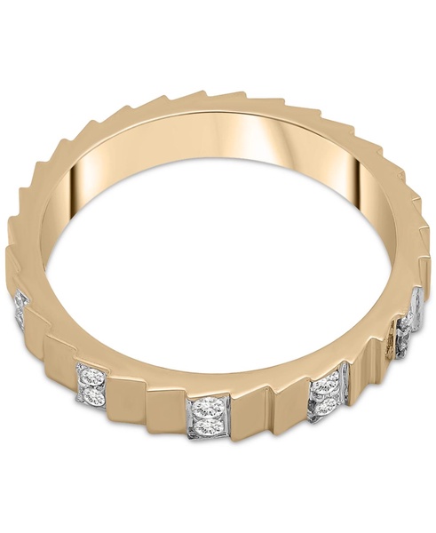 Diamond Textured Band (1/6 ct. t.w.) in Gold Vermeil, Created for Macy's