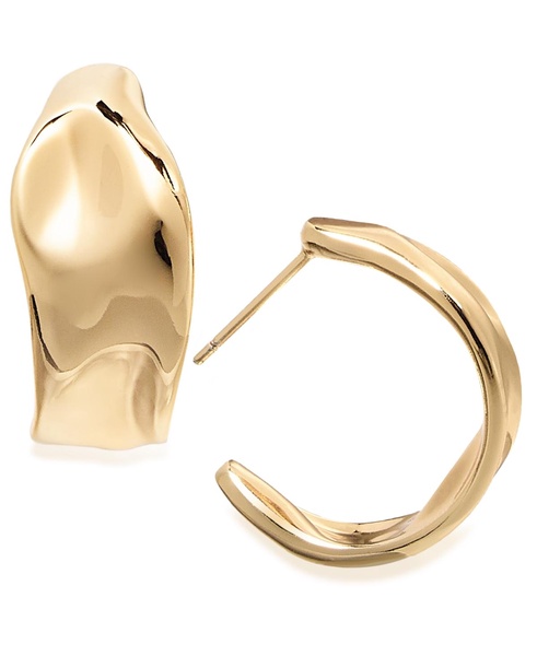 Silver, Gold Plated Brass Hoop Earring