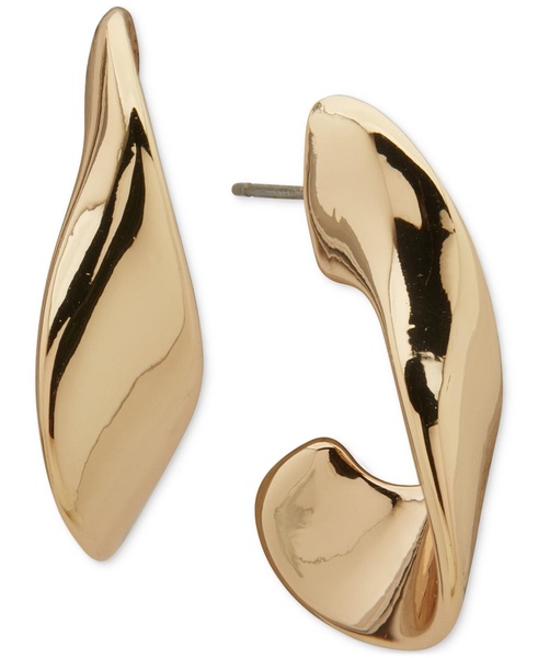 Gold-Tone Twisted Large Hoop Earrings