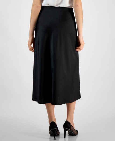 Women's Satin Pull-On Midi Skirt, Exclusively at Macy's