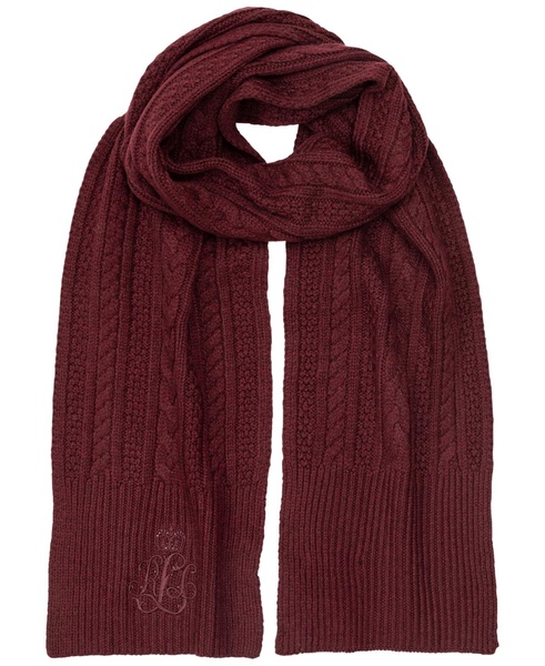 Cable Scarf with Direct Embroidery and Stones