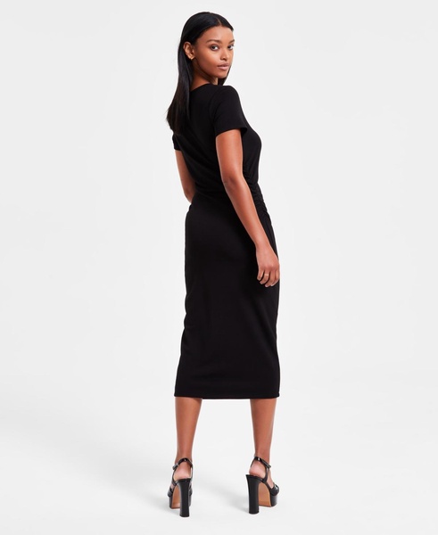 Women's Ruched Short-Sleeve Midi Dress, Exclusively at Macy's