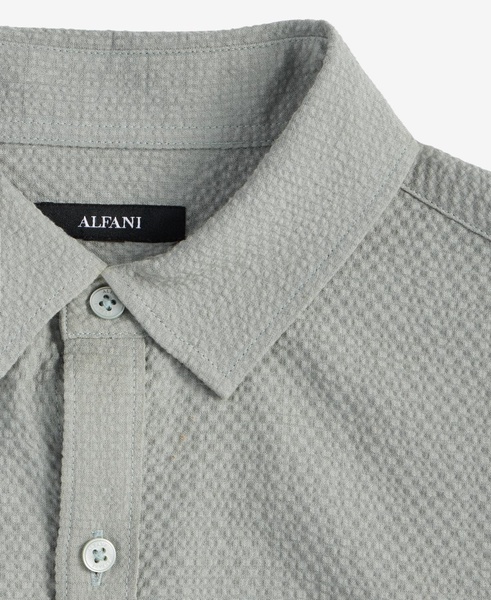 Men's Elevated Puckered Long Sleeve Button-Front Shirt, Exclusively at Macy's