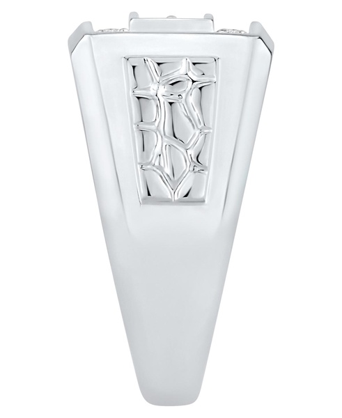 Men's Diamond Cluster Nugget Detail Ring (1 ct. t.w.) in 10k White Gold