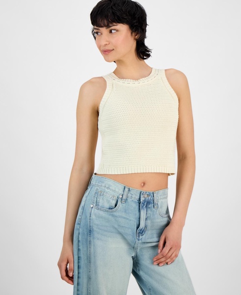 Women's Cotton Cropped Sweater Tank Top, Regular & Petites, Exclusively at Macy's