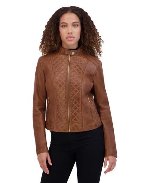 Women's Marlette quilted lamb leather scuba jacket