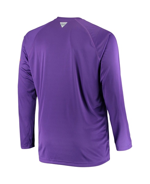 Men's Purple Clemson Tigers Big and Tall Terminal Tackle Long Sleeve Omni-Shade T-shirt