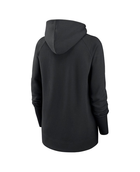 Women's Black Las Vegas Raiders Asymmetrical Raglan Full-Zip Hoodie