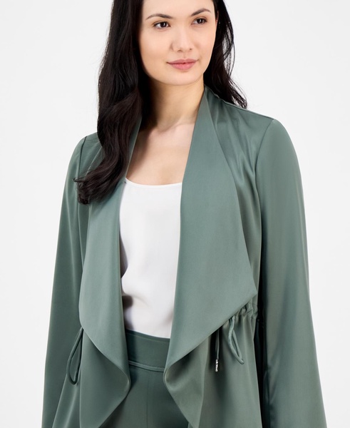 Women's Drape-Front Drawstring-Waist Jacket