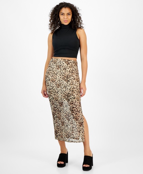 Women's Printed Midi Mesh Pull-On Skirt, Created for Macy’s 