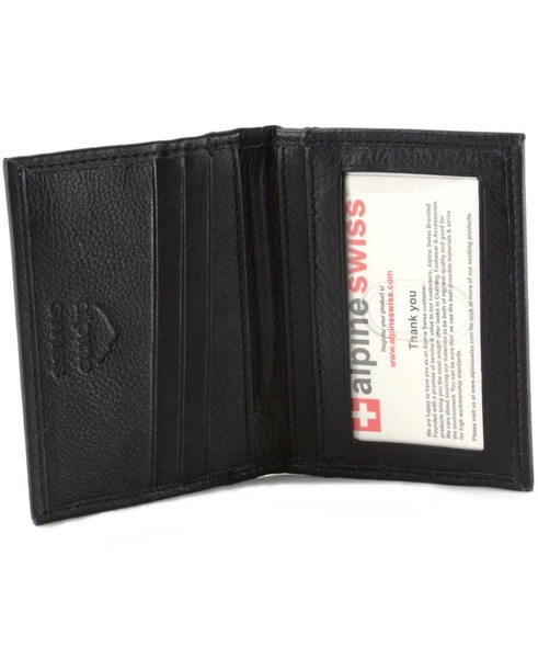 Thin Front Pocket Wallet Business Card Case 2 ID Window 6 Card Slot