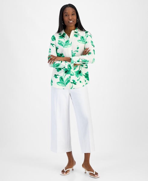 Women's Printed Button-Front Blouse, Exclusively at Macy's 