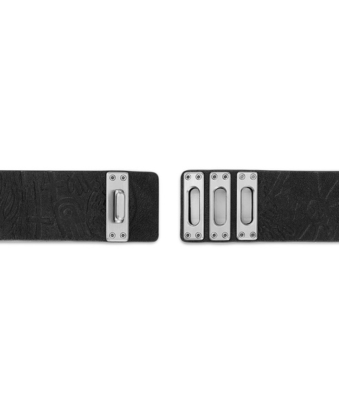 Marc Anthony Men's Black Leather Strap Bracelet in Sterling Silver, BVB1154-BOSTNA