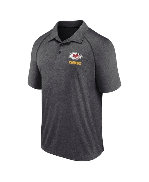 Men's Heather Charcoal Kansas City Chiefs Making Waves Raglan Polo