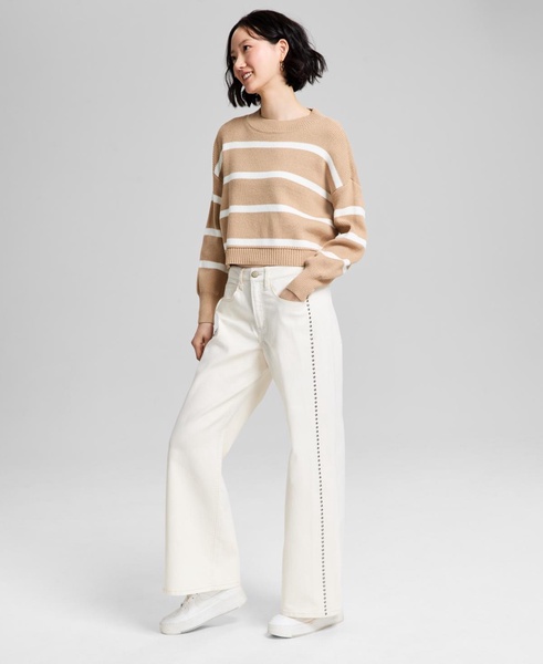 Women's Studded Wide-Leg Jeans, Exclusively at Macy's