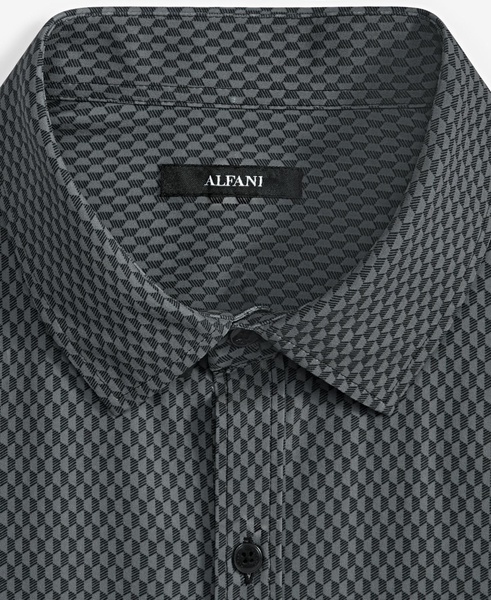 Men's Alfatech Hex Line Regular-Fit 4-Way Stretch Geo-Print Button-Down Shirt, Created for Macy's 