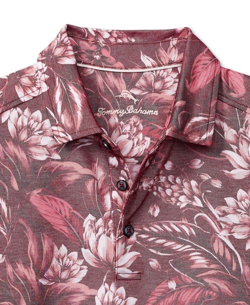Men's Midnight Excursions Short Sleeve Jacquard Floral Print Polo Shirt