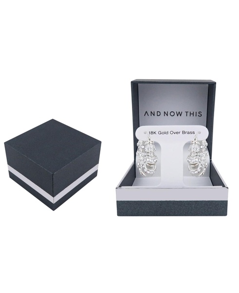 Clear Crystal Click Top Hoop Earrings