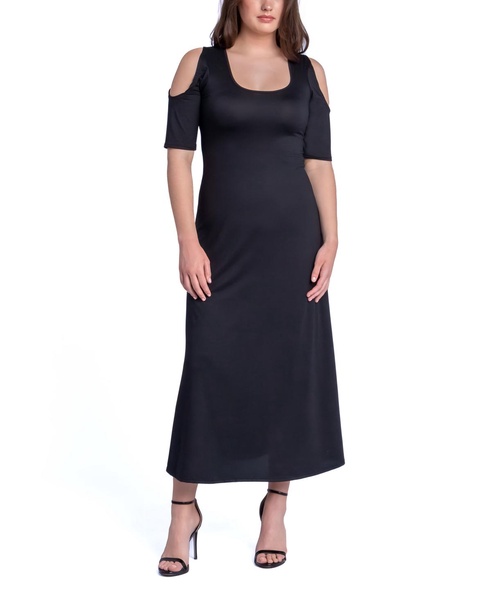 Women's Cut Out Shoulder A-Line Floor Length Dress