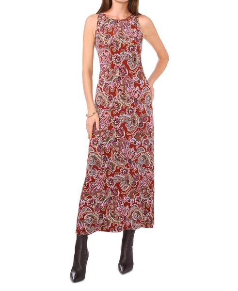Women's Paisley-Print Sleeveless Maxi Dress