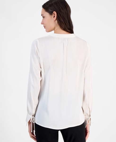 Women's Long-Sleeve Tie-Neck Blouse