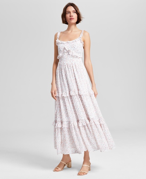 Women's Floral-Print Ruffled Tiered  Smocked-Waist Maxi Dress, Exclusively at Macy's