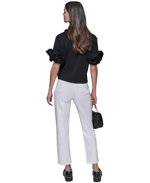 Women's 3D Floral-Sleeve Top