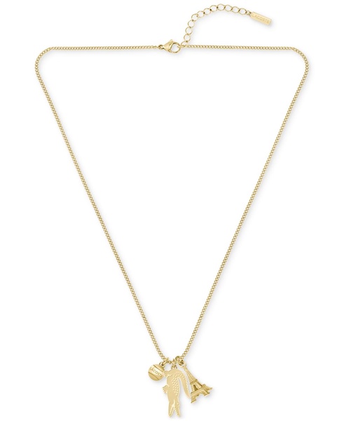 Gold-Tone Umpire Green Crocodile Pendant Necklace, 23-2/3" + x" extender
