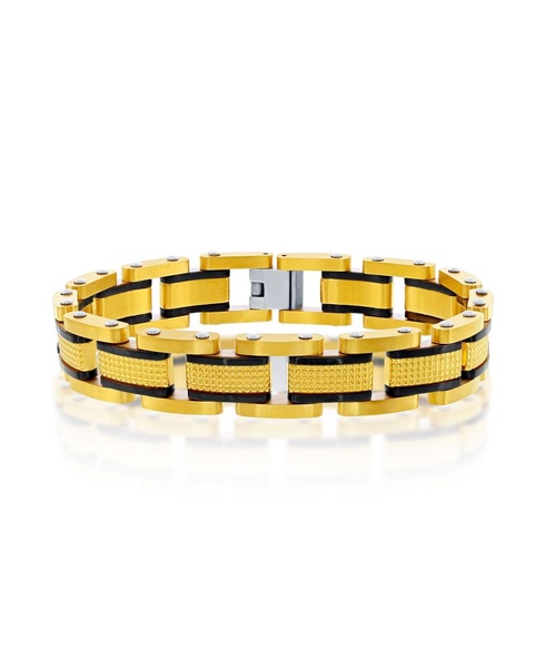 Stainless Steel Textured Link Bracelet