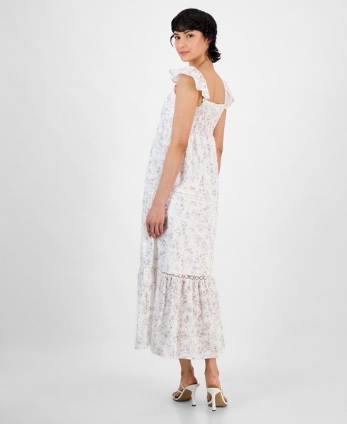 Women's Empire-Waist Crochet-Trim Maxi Dress, Exclusively at Macy's