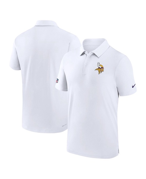 Men's White Minnesota Vikings Sideline Coaches Performance Polo Shirt