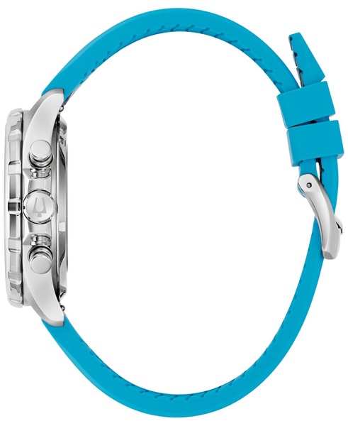 Men's Marine Star E1 Chronograph Blue Leather and Silicone Strap Watch 43mm